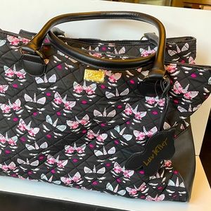 BETSEY JOHNSON Weekender Duffel Bag/ Tote/Diaper/ Dance bag UNICORN KITTY FACES